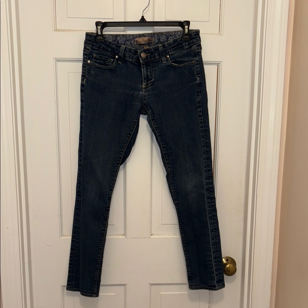 PAIGE Blue Skinny Jeans with Faded Detailing